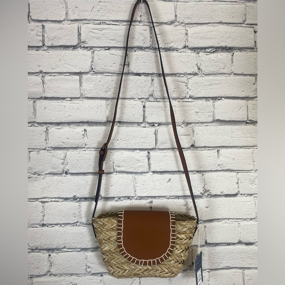 Universal Thread Boho Woven Straw Leather Crossbody Purse NWT - Picture 3 of 9